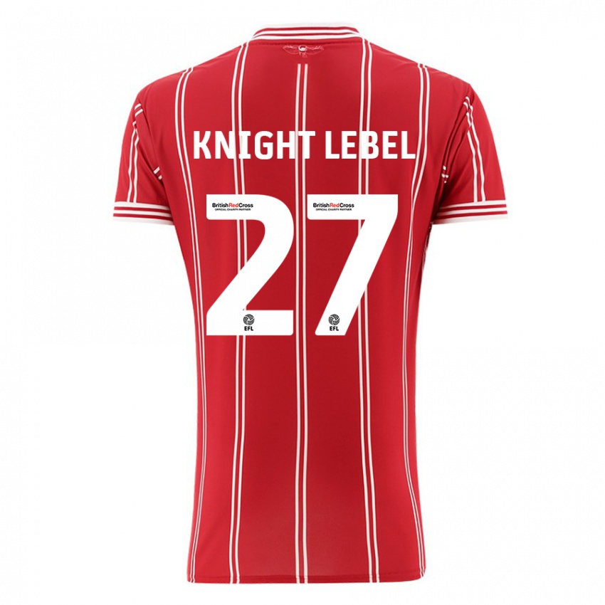 Mænd Jamie Knight-Lebel #27 Rød Hjemmebane Spillertrøjer 2023/24 Trøje T-Shirt