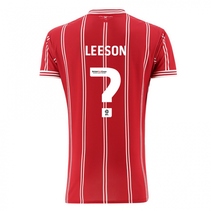 Mænd Harry Leeson #0 Rød Hjemmebane Spillertrøjer 2023/24 Trøje T-Shirt