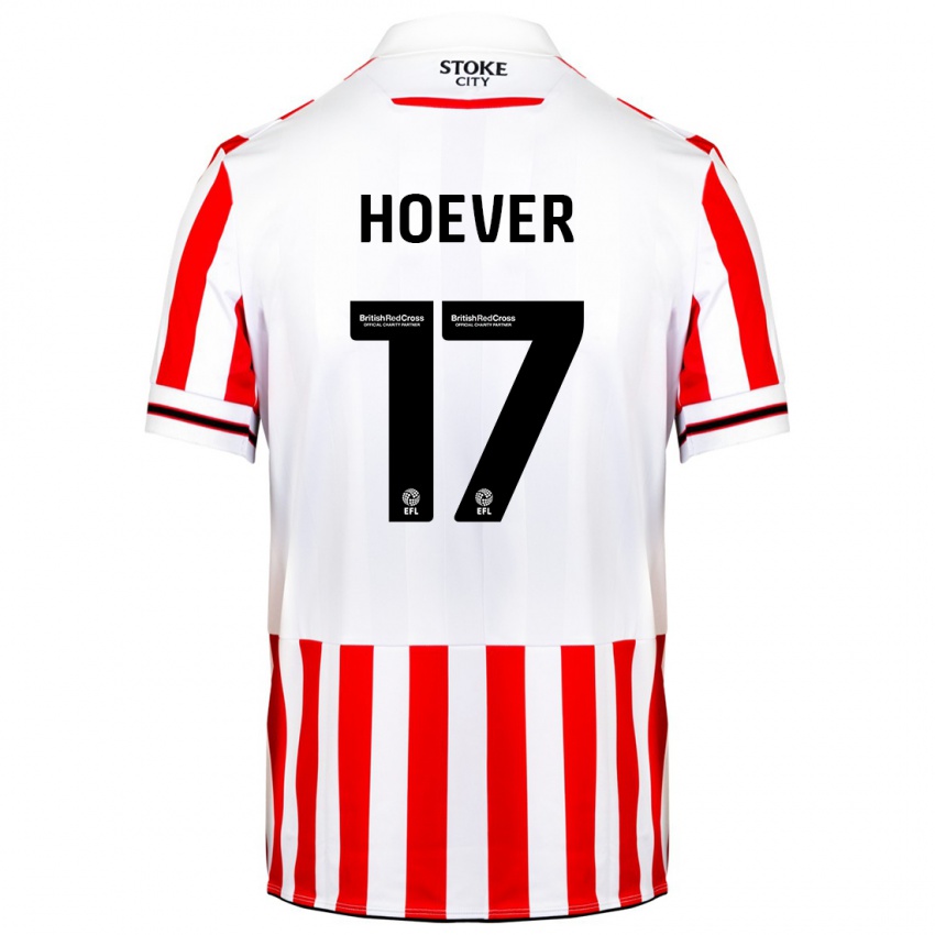 Mænd Ki-Jana Hoever #17 Rød Hvid Hjemmebane Spillertrøjer 2023/24 Trøje T-Shirt