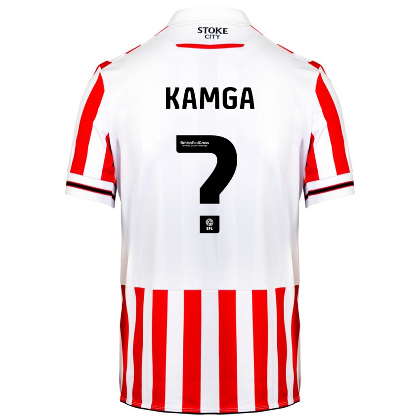 Mænd Ian Kamga #0 Rød Hvid Hjemmebane Spillertrøjer 2023/24 Trøje T-Shirt