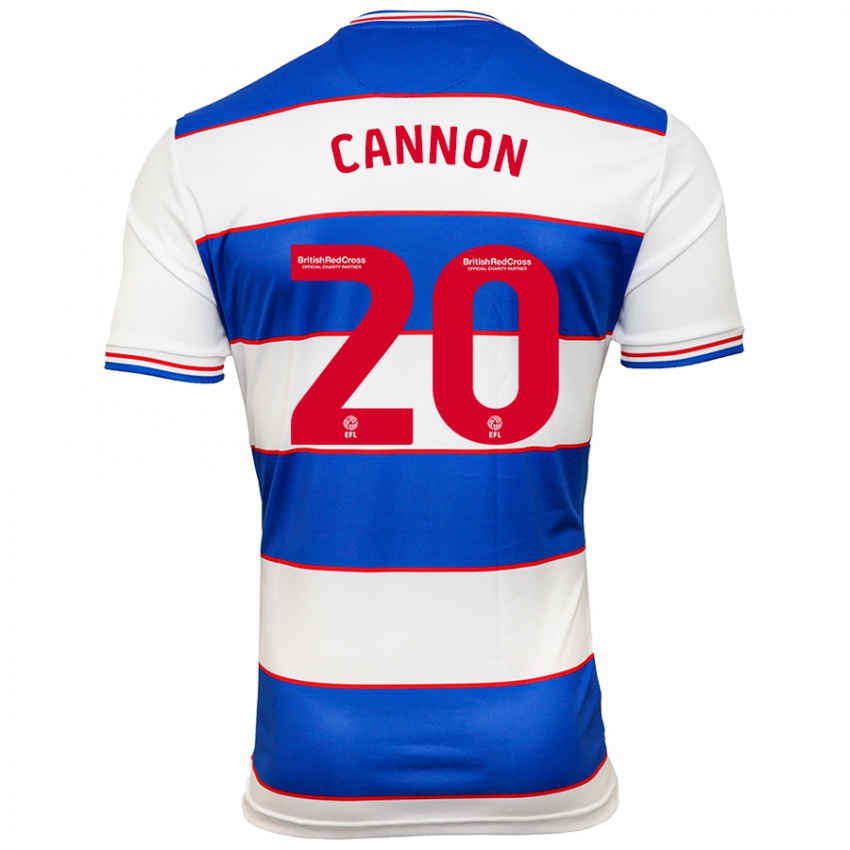 Mænd Reggie Cannon #20 Hvid Blå Hjemmebane Spillertrøjer 2023/24 Trøje T-Shirt