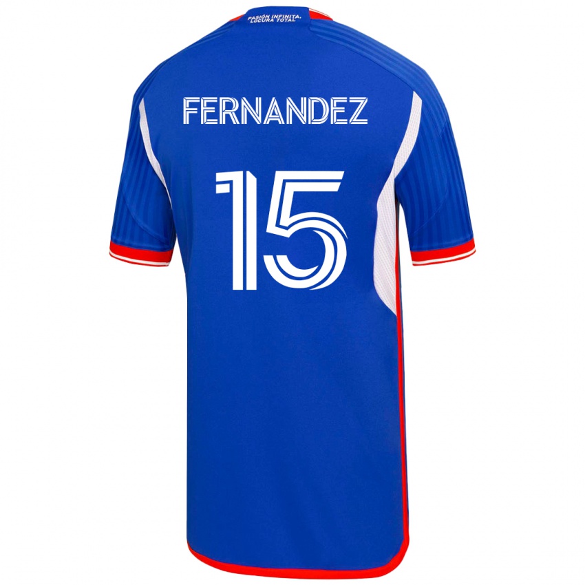 Mænd Vicente Fernández #15 Blå Hjemmebane Spillertrøjer 2023/24 Trøje T-Shirt