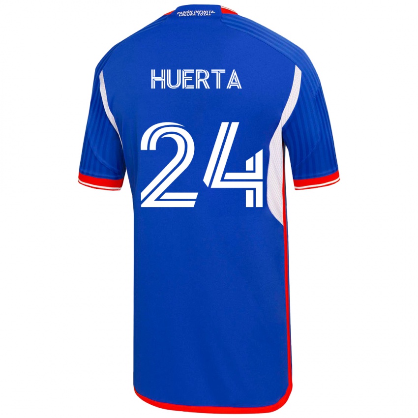 Mænd Renato Huerta #24 Blå Hjemmebane Spillertrøjer 2023/24 Trøje T-Shirt