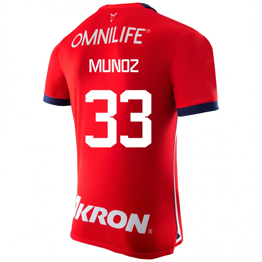 Mænd Zahid Muñoz #33 Rød Hjemmebane Spillertrøjer 2023/24 Trøje T-Shirt