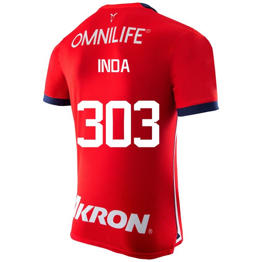 Mænd Samir Inda #303 Rød Hjemmebane Spillertrøjer 2023/24 Trøje T-Shirt