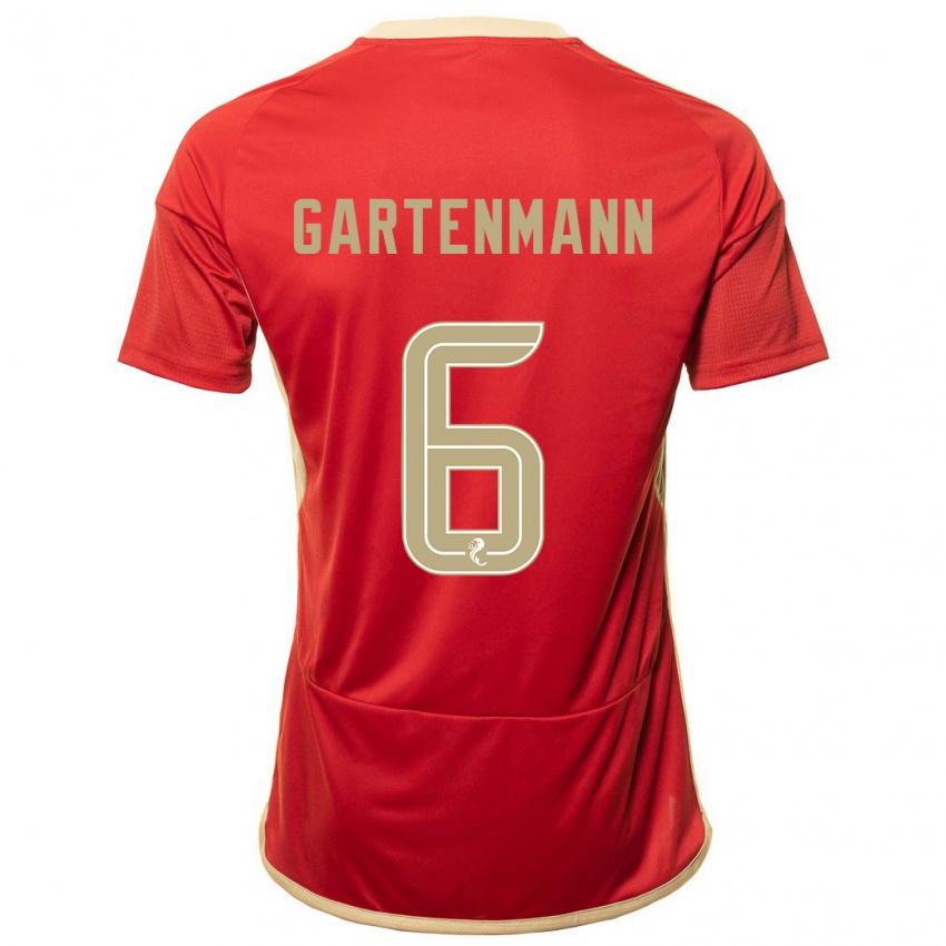 Mænd Stefan Gartenmann #6 Rød Hjemmebane Spillertrøjer 2023/24 Trøje T-Shirt