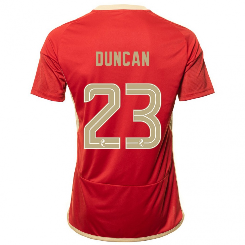 Mænd Ryan Duncan #23 Rød Hjemmebane Spillertrøjer 2023/24 Trøje T-Shirt