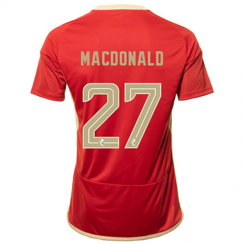 Mænd Angus Macdonald #27 Rød Hjemmebane Spillertrøjer 2023/24 Trøje T-Shirt