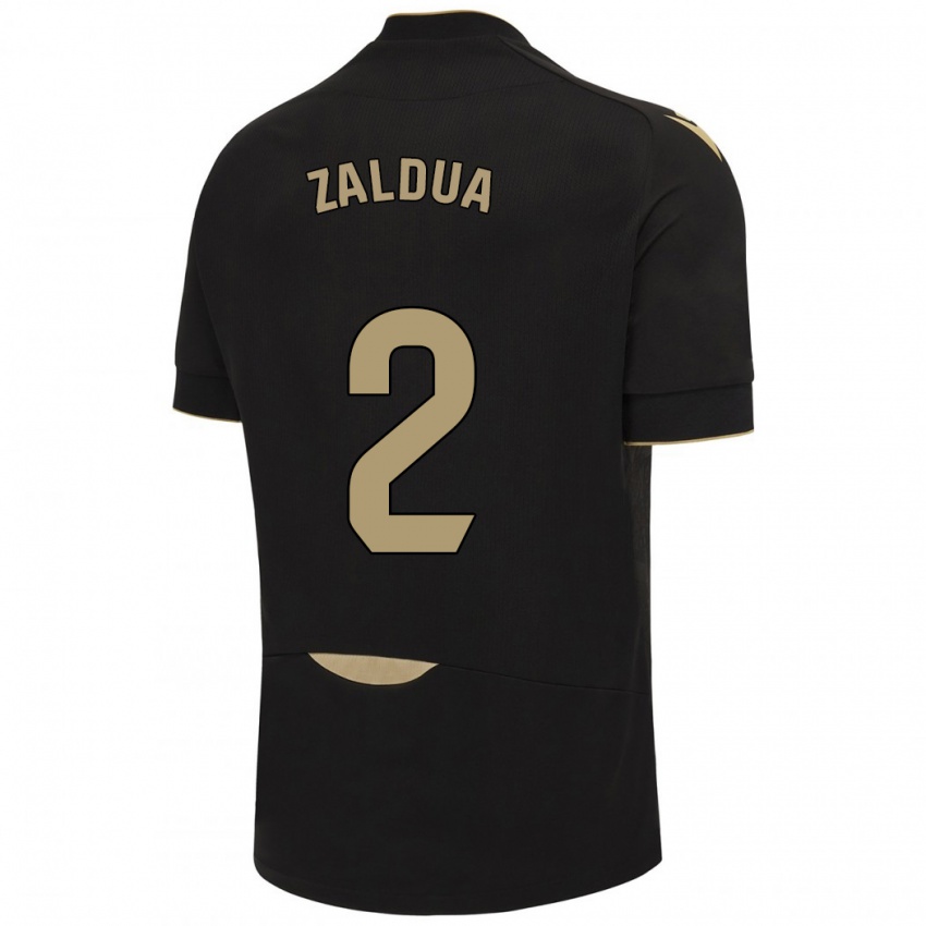 Mænd Joseba Zaldua #2 Sort Udebane Spillertrøjer 2023/24 Trøje T-Shirt