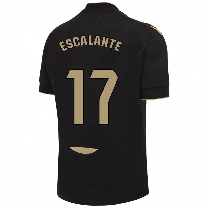 Mænd Gonzalo Escalante #17 Sort Udebane Spillertrøjer 2023/24 Trøje T-Shirt