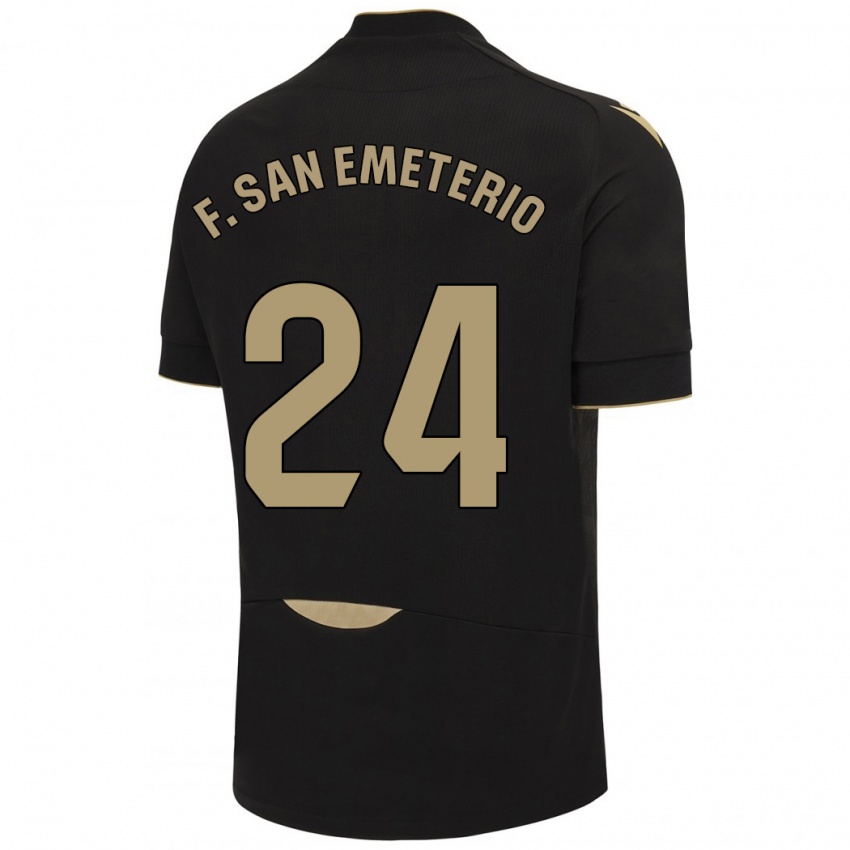 Mænd Fede San Emeterio #24 Sort Udebane Spillertrøjer 2023/24 Trøje T-Shirt