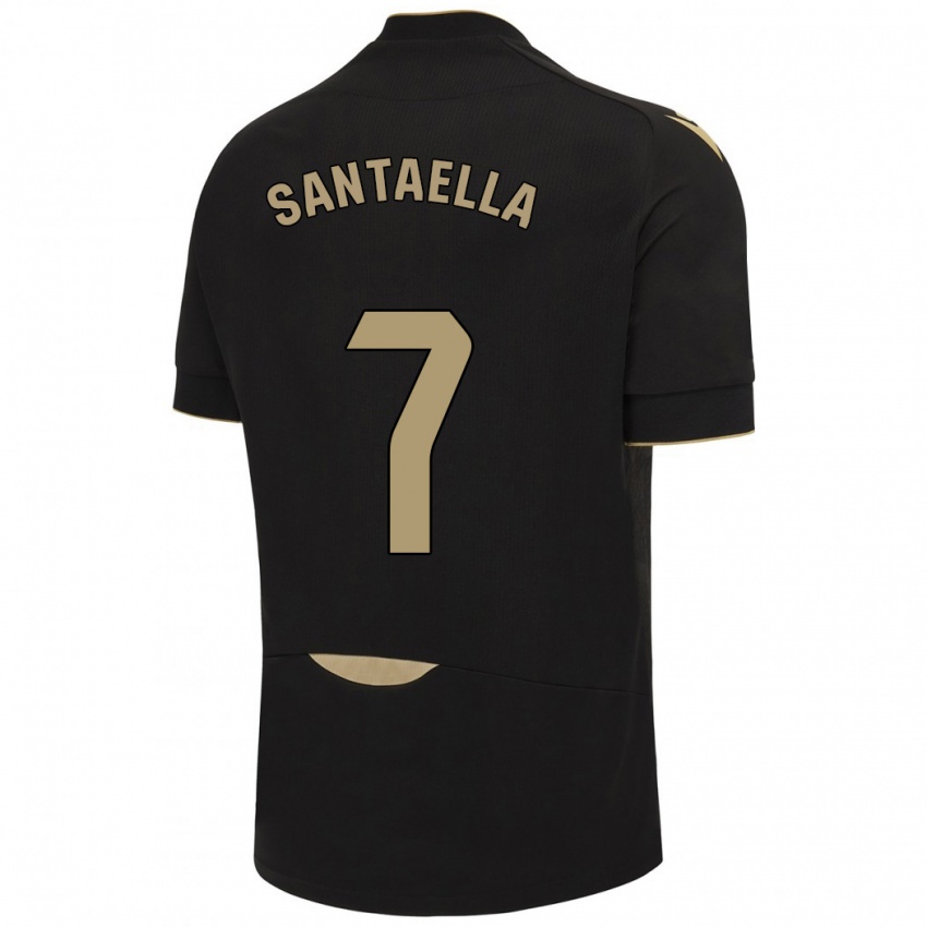 Mænd Natalia Santaella Picón #7 Sort Udebane Spillertrøjer 2023/24 Trøje T-Shirt