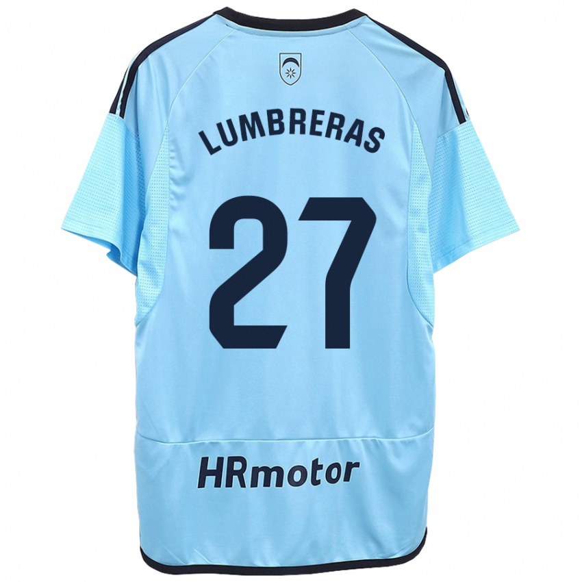 Mænd Carlos Lumbreras #27 Blå Udebane Spillertrøjer 2023/24 Trøje T-Shirt