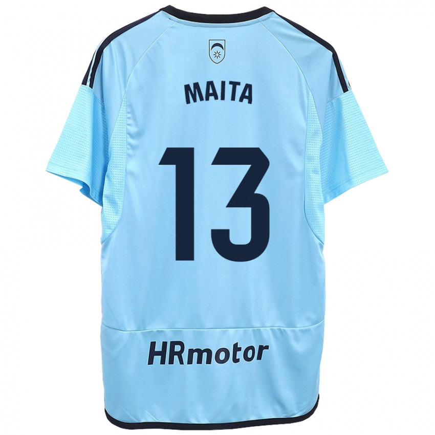 Mænd Maitane Zalba Irañeta #13 Blå Udebane Spillertrøjer 2023/24 Trøje T-Shirt