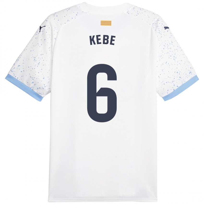 Mænd Ibrahima Kébé #6 Hvid Udebane Spillertrøjer 2023/24 Trøje T-Shirt