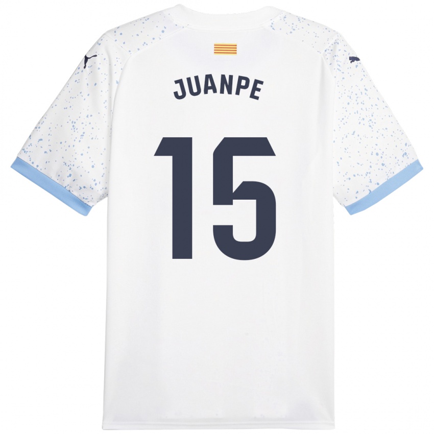 Mænd Juanpe #15 Hvid Udebane Spillertrøjer 2023/24 Trøje T-Shirt