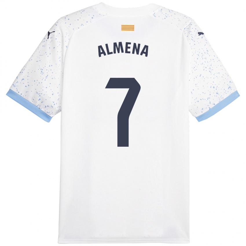 Mænd Iker Almena #7 Hvid Udebane Spillertrøjer 2023/24 Trøje T-Shirt