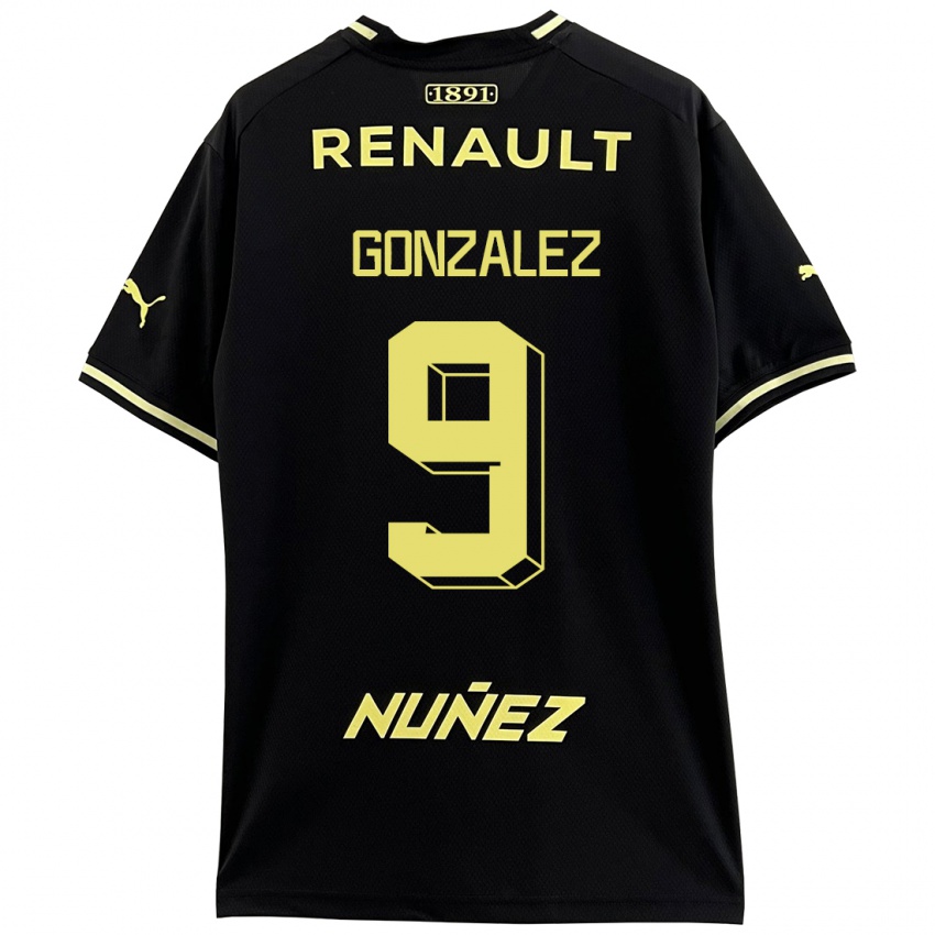 Mænd Franco González #9 Sort Udebane Spillertrøjer 2023/24 Trøje T-Shirt