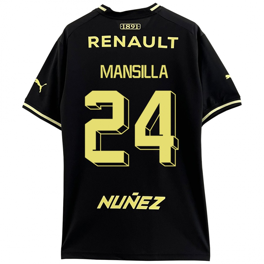 Mænd Brian Mansilla #24 Sort Udebane Spillertrøjer 2023/24 Trøje T-Shirt