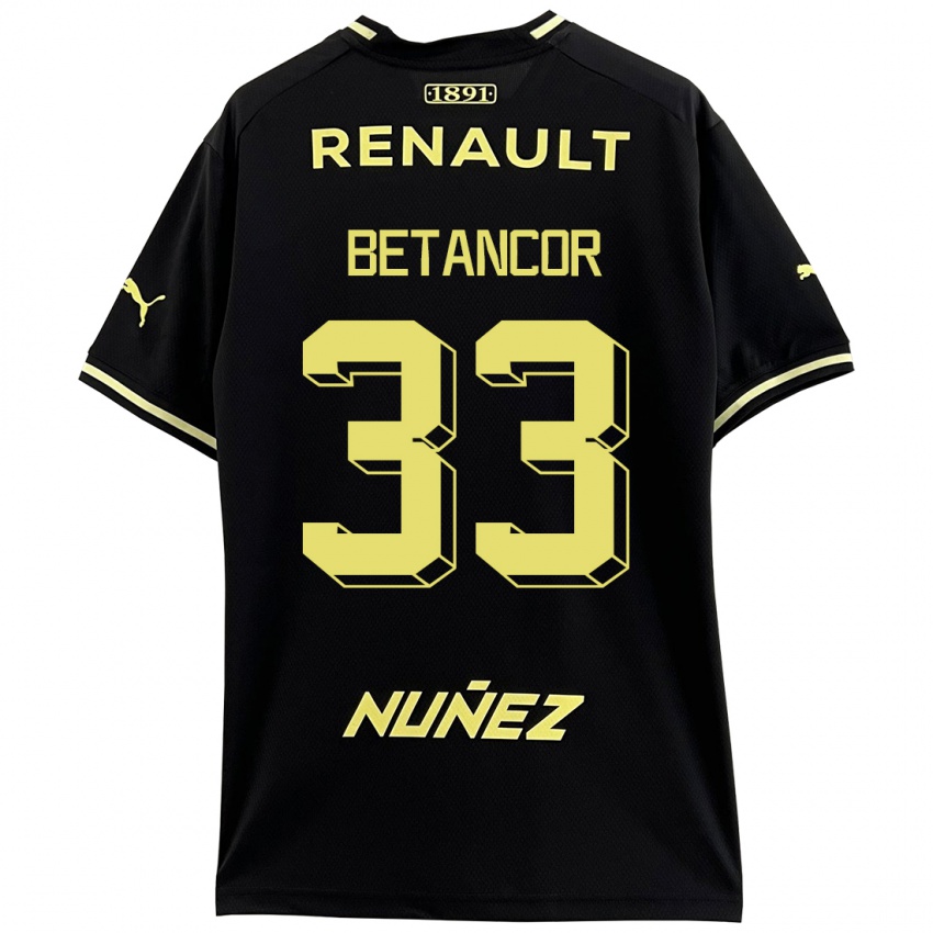 Mænd Bruno Betancor #33 Sort Udebane Spillertrøjer 2023/24 Trøje T-Shirt