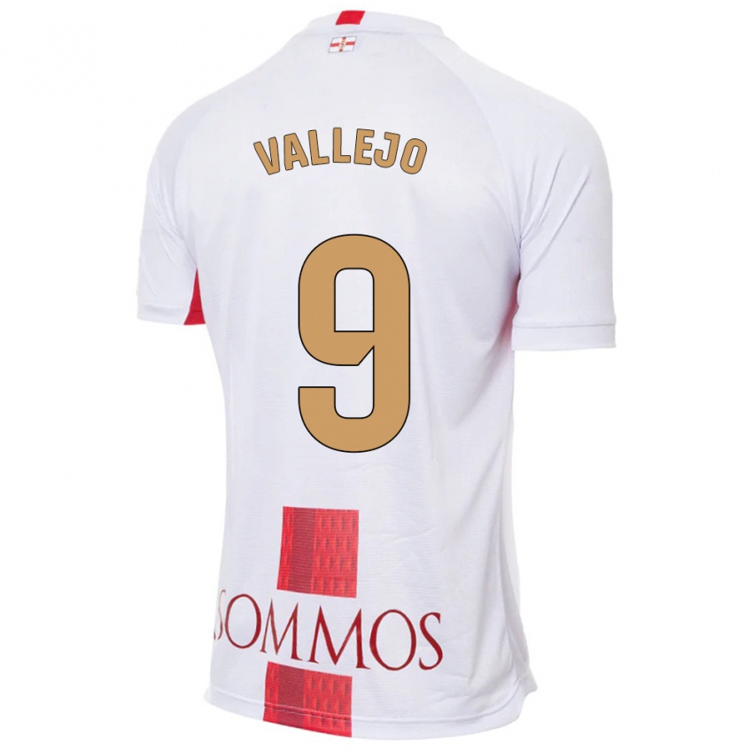 Mænd Hugo Vallejo #9 Hvid Udebane Spillertrøjer 2023/24 Trøje T-Shirt