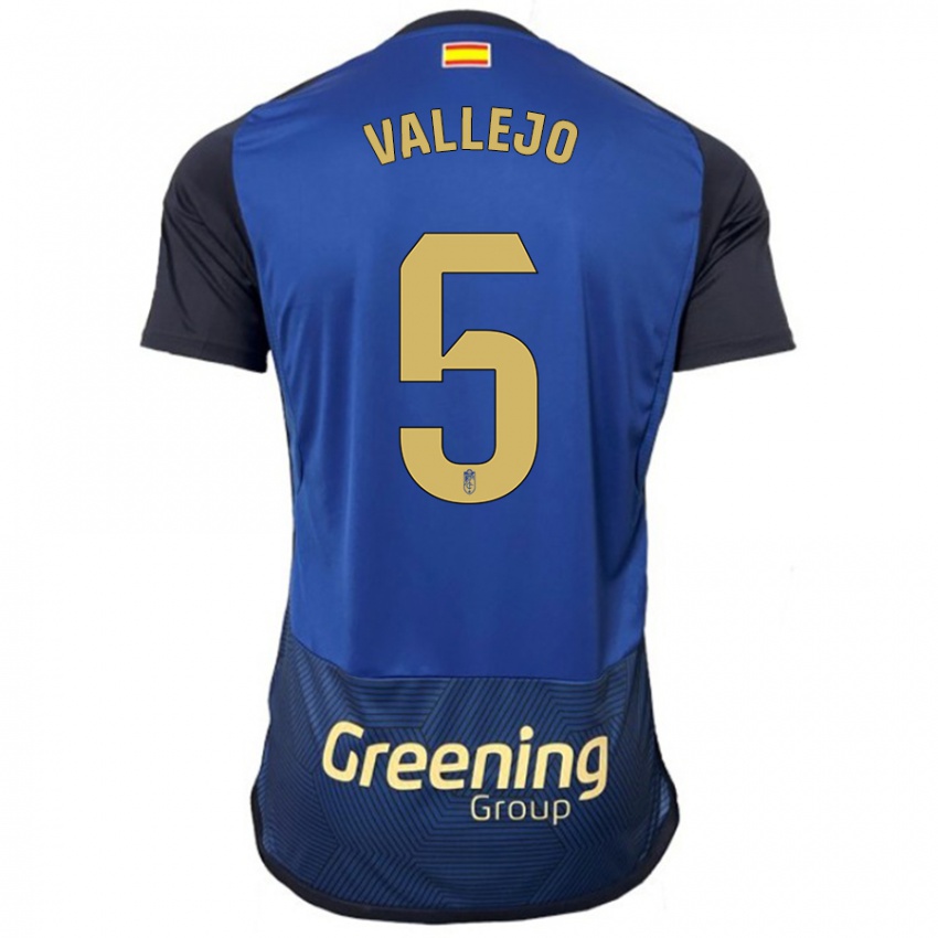 Mænd Jesus Vallejo #5 Flåde Udebane Spillertrøjer 2023/24 Trøje T-Shirt