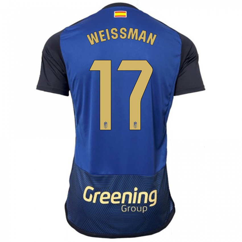 Mænd Shon Weissman #17 Flåde Udebane Spillertrøjer 2023/24 Trøje T-Shirt