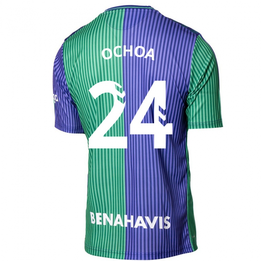 Mænd Aarón Ochoa #24 Grøn Blå Udebane Spillertrøjer 2023/24 Trøje T-Shirt