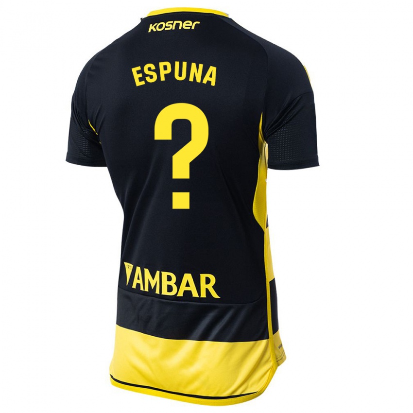 Mænd Nico Espuña #0 Sort Gul Udebane Spillertrøjer 2023/24 Trøje T-Shirt