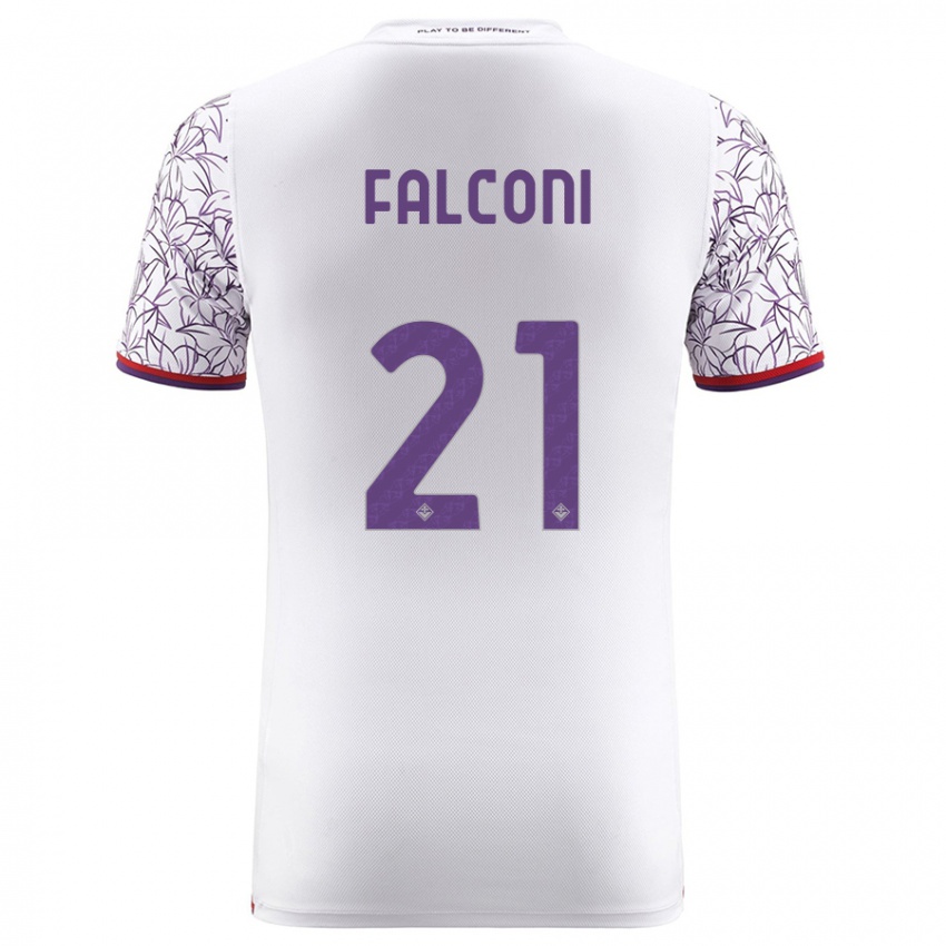 Mænd Niccolo Falconi #21 Hvid Udebane Spillertrøjer 2023/24 Trøje T-Shirt