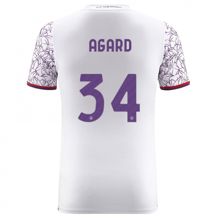 Mænd Laura Agard #34 Hvid Udebane Spillertrøjer 2023/24 Trøje T-Shirt