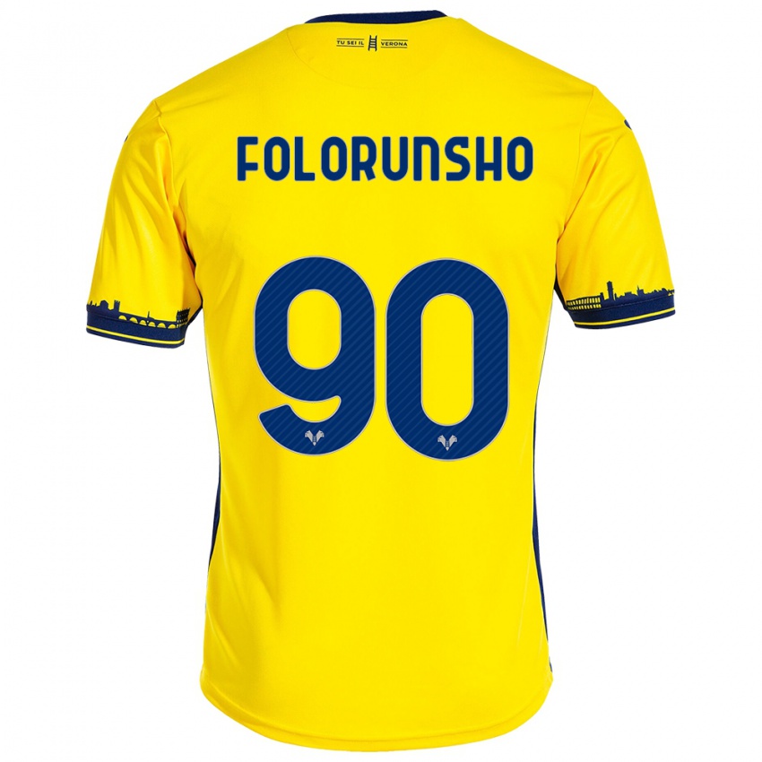 Mænd Michael Folorunsho #90 Gul Udebane Spillertrøjer 2023/24 Trøje T-Shirt