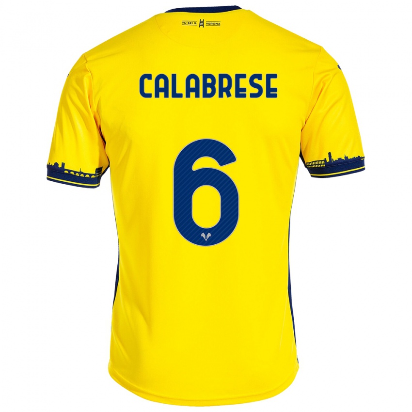 Mænd Nicolò Calabrese #6 Gul Udebane Spillertrøjer 2023/24 Trøje T-Shirt