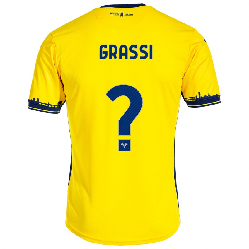 Mænd Pierfrancesco Grassi #0 Gul Udebane Spillertrøjer 2023/24 Trøje T-Shirt