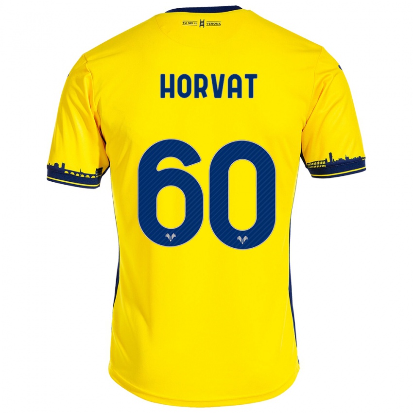 Mænd Mihaela Horvat #60 Gul Udebane Spillertrøjer 2023/24 Trøje T-Shirt