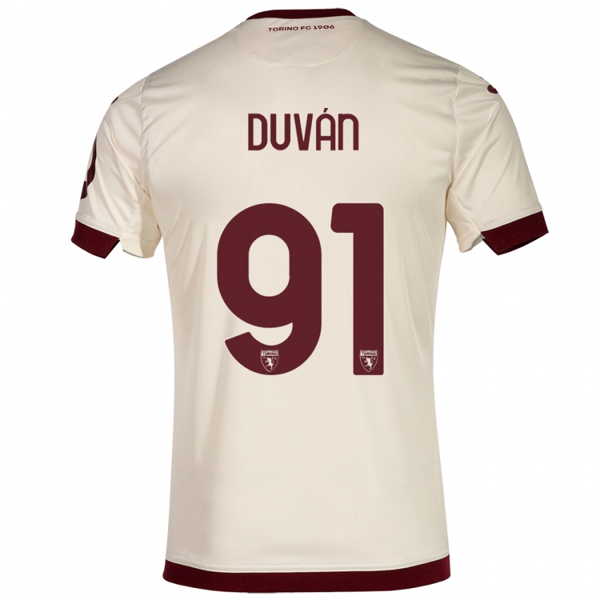Mænd Duvan Zapata #91 Champagne Udebane Spillertrøjer 2023/24 Trøje T-Shirt