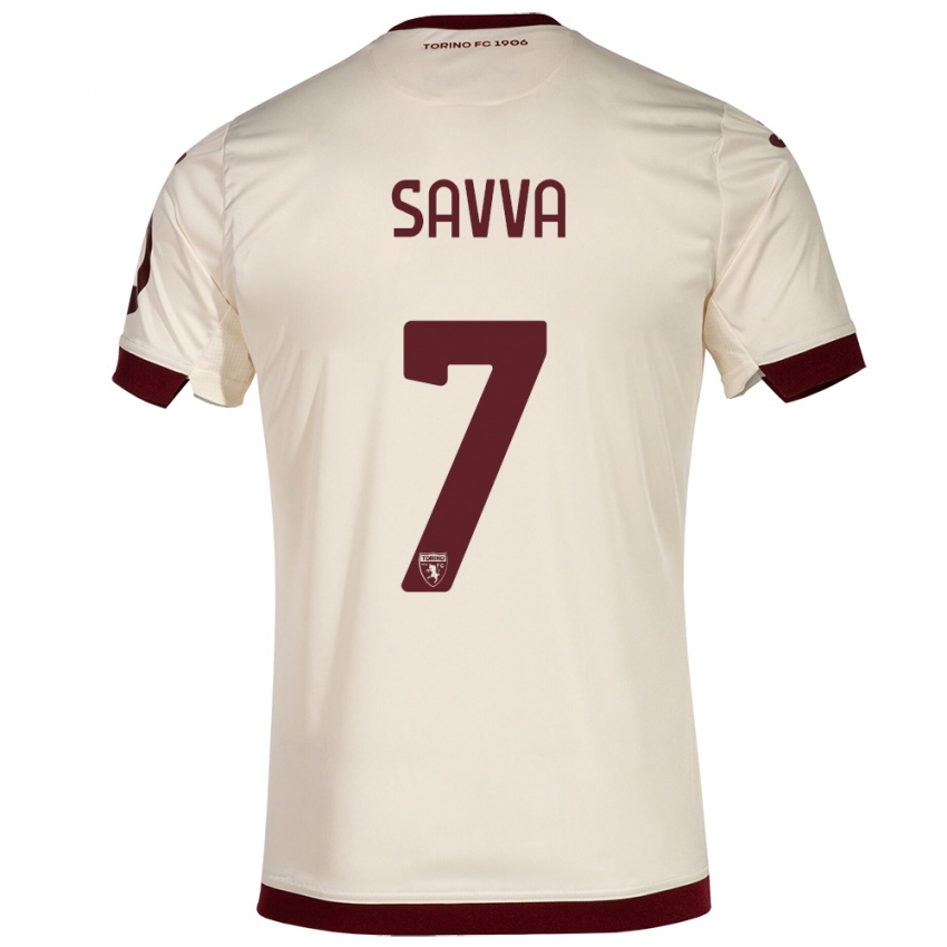 Mænd Zanos Savva #7 Champagne Udebane Spillertrøjer 2023/24 Trøje T-Shirt