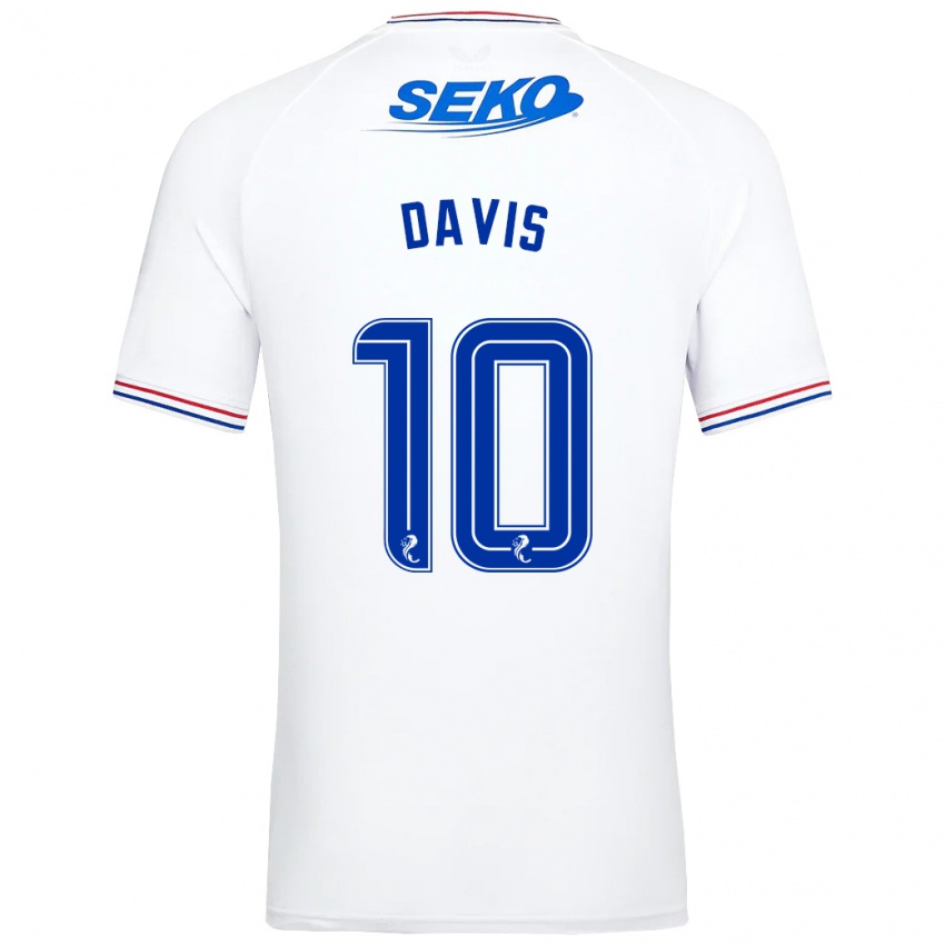 Mænd Steven Davis #10 Hvid Udebane Spillertrøjer 2023/24 Trøje T-Shirt