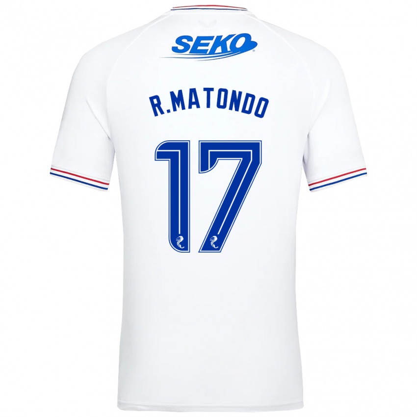 Mænd Rabbi Matondo #17 Hvid Udebane Spillertrøjer 2023/24 Trøje T-Shirt
