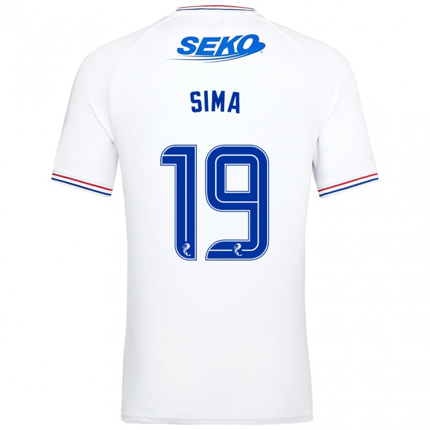 Mænd Abdallah Sima #19 Hvid Udebane Spillertrøjer 2023/24 Trøje T-Shirt