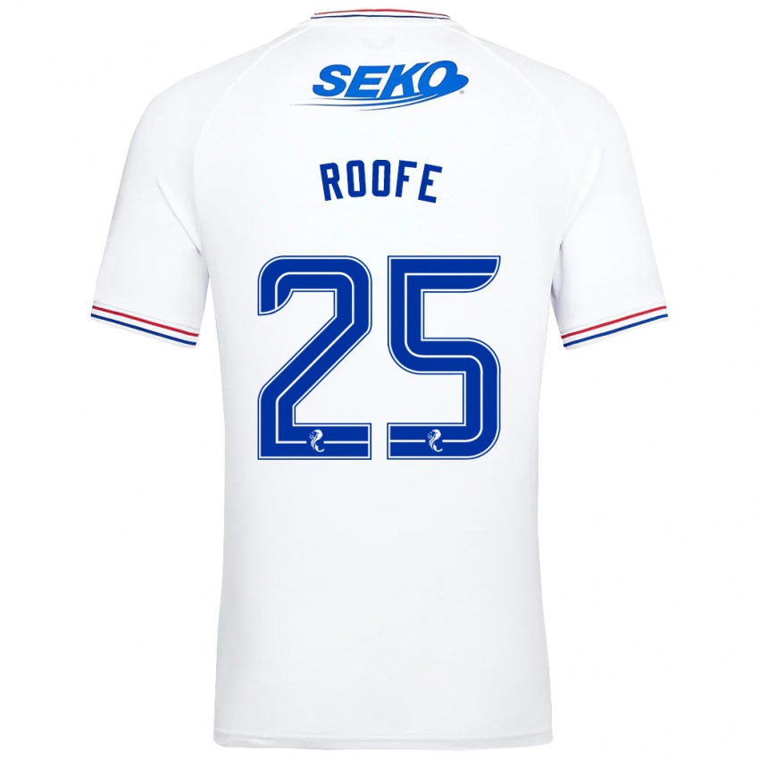 Mænd Kemar Roofe #25 Hvid Udebane Spillertrøjer 2023/24 Trøje T-Shirt