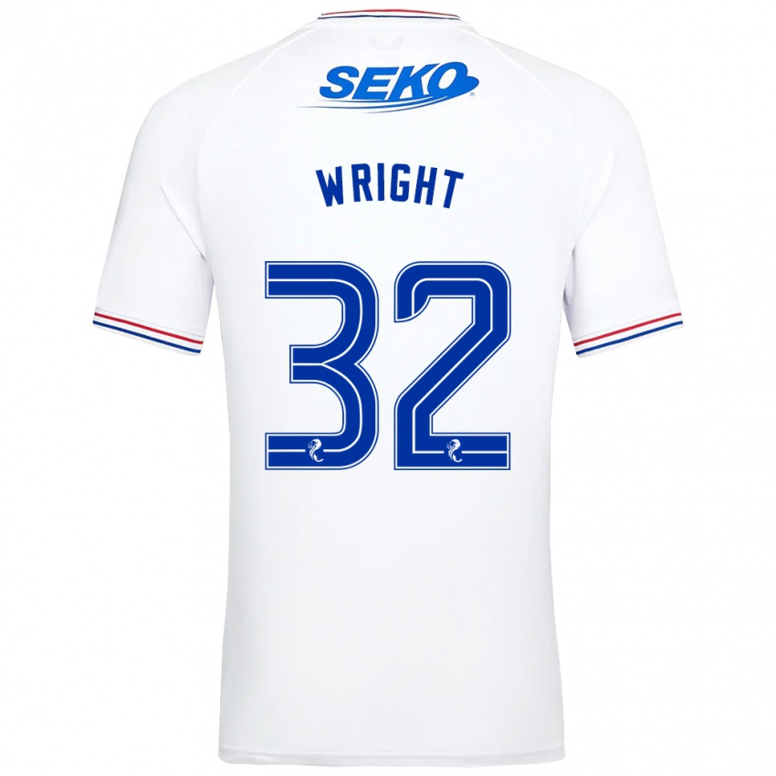 Mænd Kieran Wright #32 Hvid Udebane Spillertrøjer 2023/24 Trøje T-Shirt