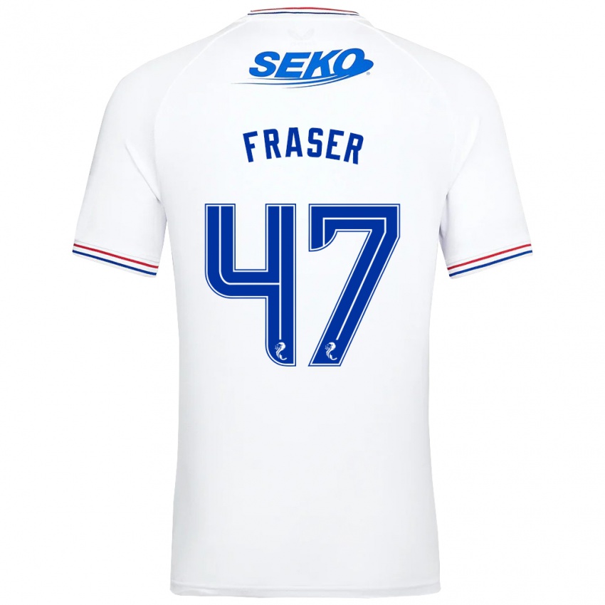 Mænd Robbie Fraser #47 Hvid Udebane Spillertrøjer 2023/24 Trøje T-Shirt