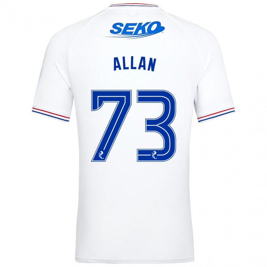 Mænd Connor Allan #73 Hvid Udebane Spillertrøjer 2023/24 Trøje T-Shirt