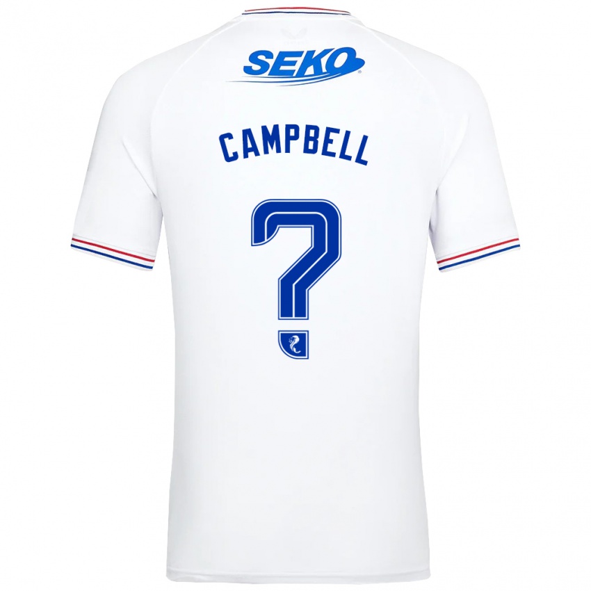 Mænd Connor Campbell #0 Hvid Udebane Spillertrøjer 2023/24 Trøje T-Shirt