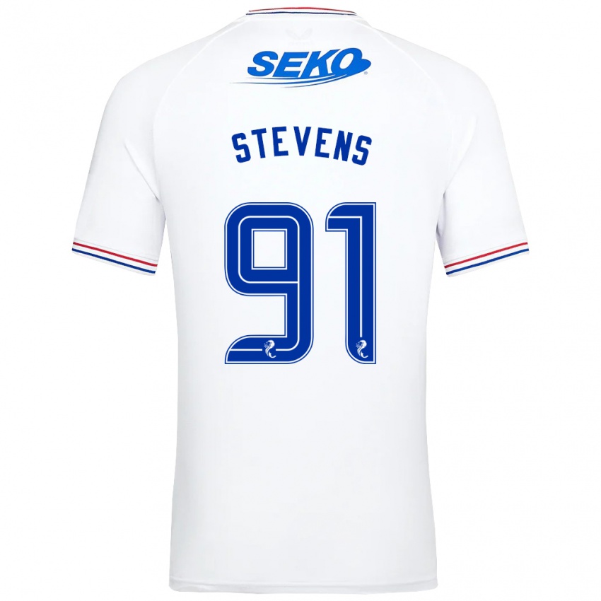 Mænd Archie Stevens #91 Hvid Udebane Spillertrøjer 2023/24 Trøje T-Shirt