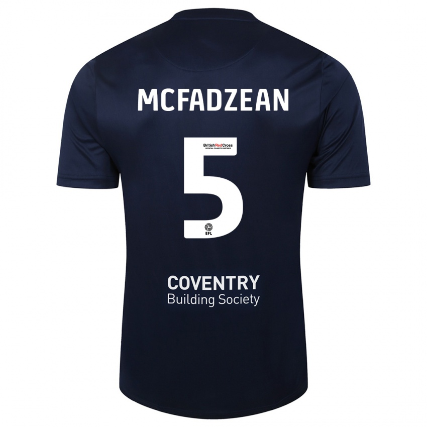 Mænd Kyle Mcfadzean #5 Rød Flåde Udebane Spillertrøjer 2023/24 Trøje T-Shirt