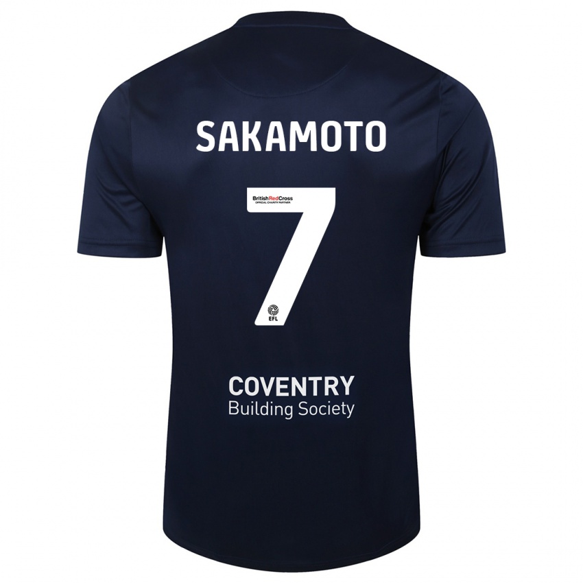 Mænd Tatsuhiro Sakamoto #7 Rød Flåde Udebane Spillertrøjer 2023/24 Trøje T-Shirt