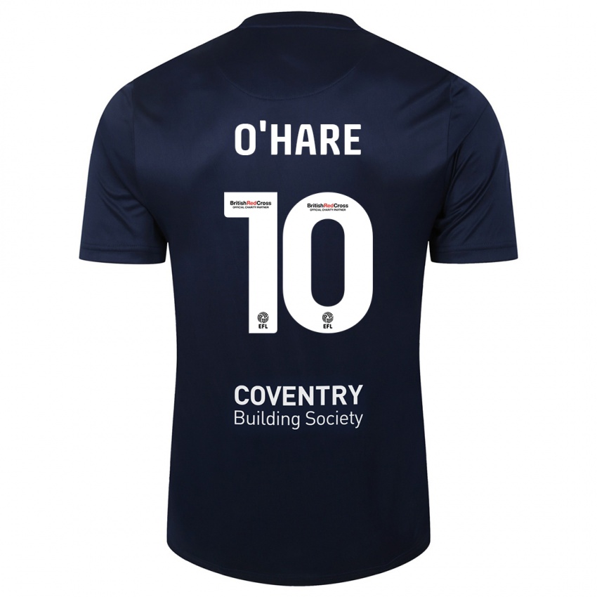 Mænd Callum O'hare #10 Rød Flåde Udebane Spillertrøjer 2023/24 Trøje T-Shirt