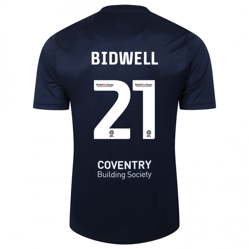 Mænd Jake Bidwell #21 Rød Flåde Udebane Spillertrøjer 2023/24 Trøje T-Shirt